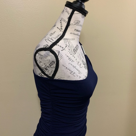 Sweet Storm Blue One Shoulder Ruched Dress Size Small - Picture 5 of 9